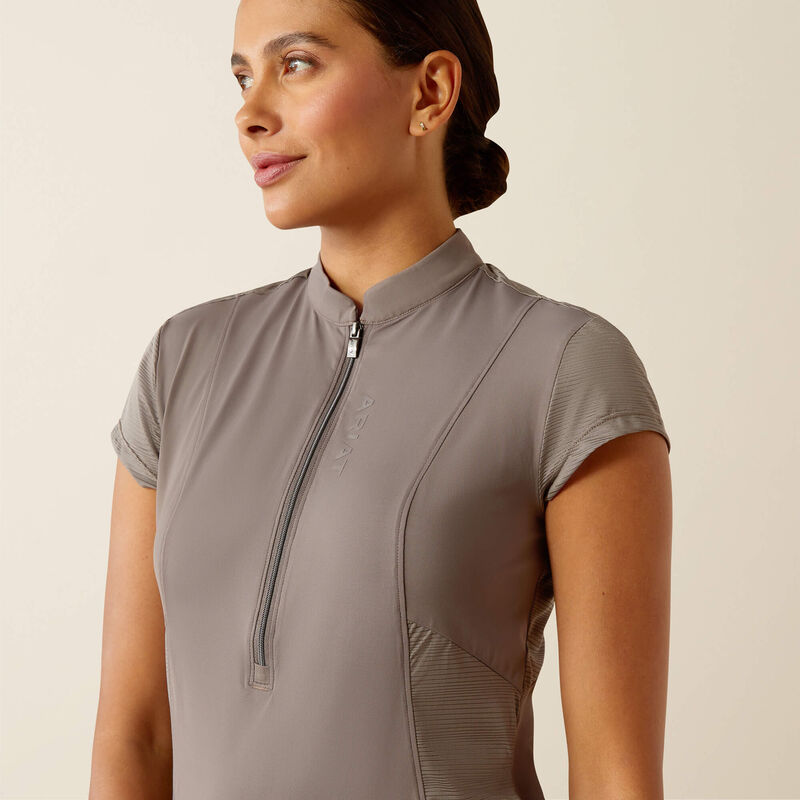 ARIAT® WOMEN'S BREATHE 1/2 ZIP CAP SLEEVE BASELAYER