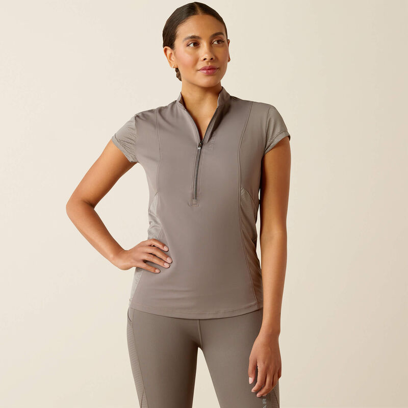 ARIAT® WOMEN'S BREATHE 1/2 ZIP CAP SLEEVE BASELAYER