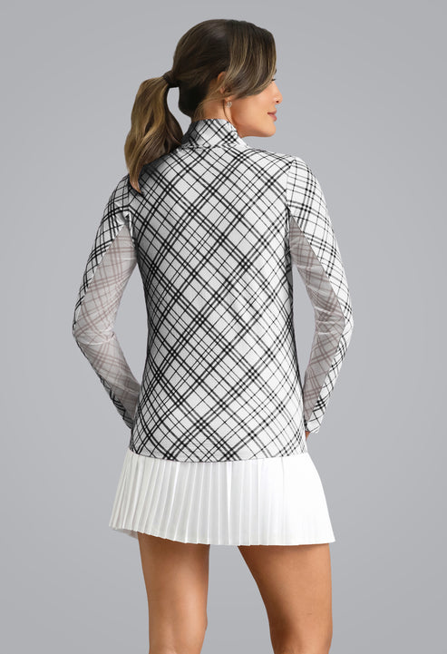 IBKUL Tony Print LS Mock Neck Top