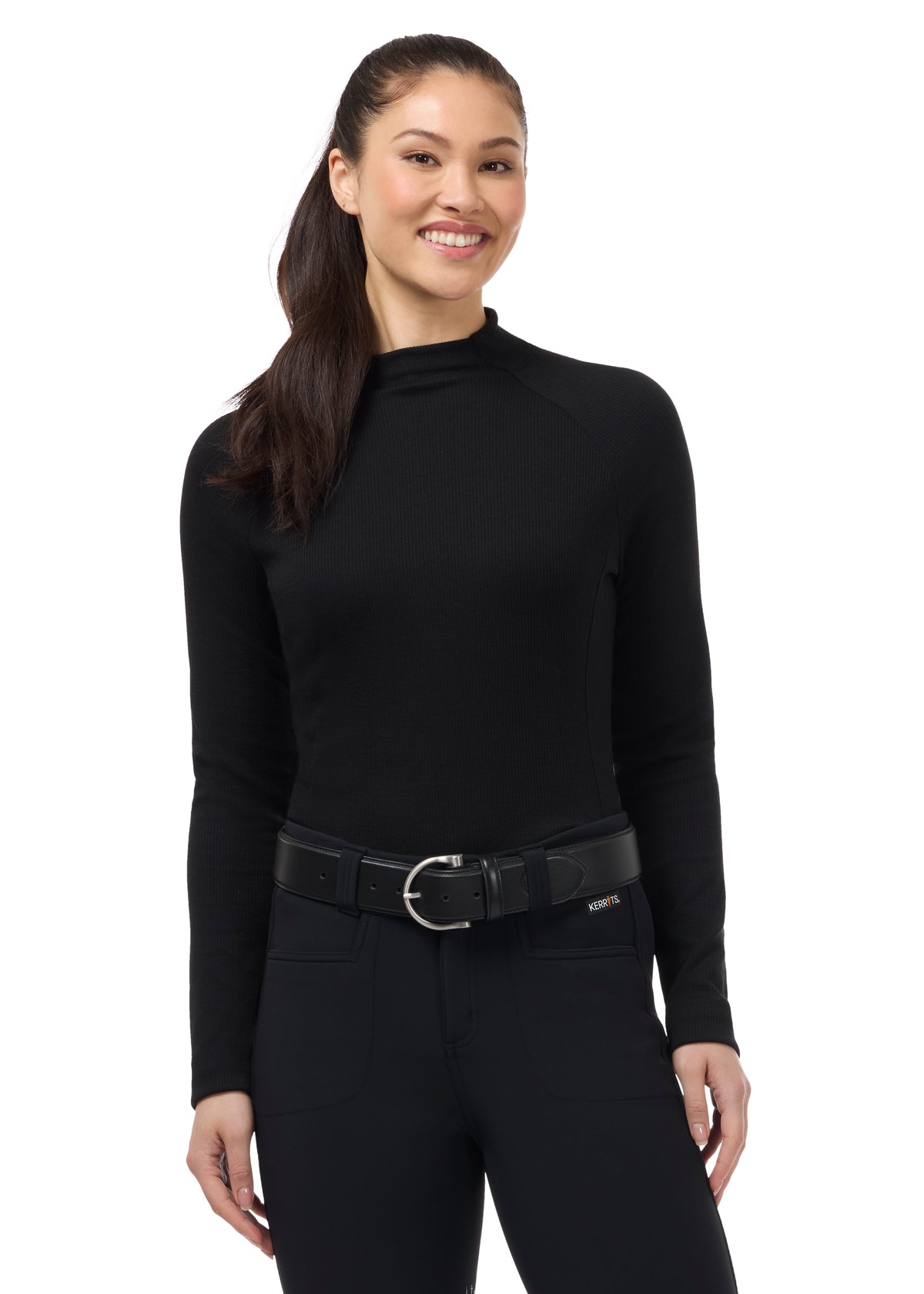 KERRITS ALIGN TEXTURED MOCK NECK TOP