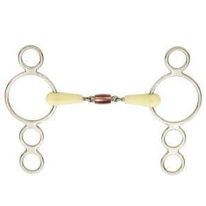 HAPPY MOUTH DOUBLE JOINTED COPPER ROLLER 3-RING GAG