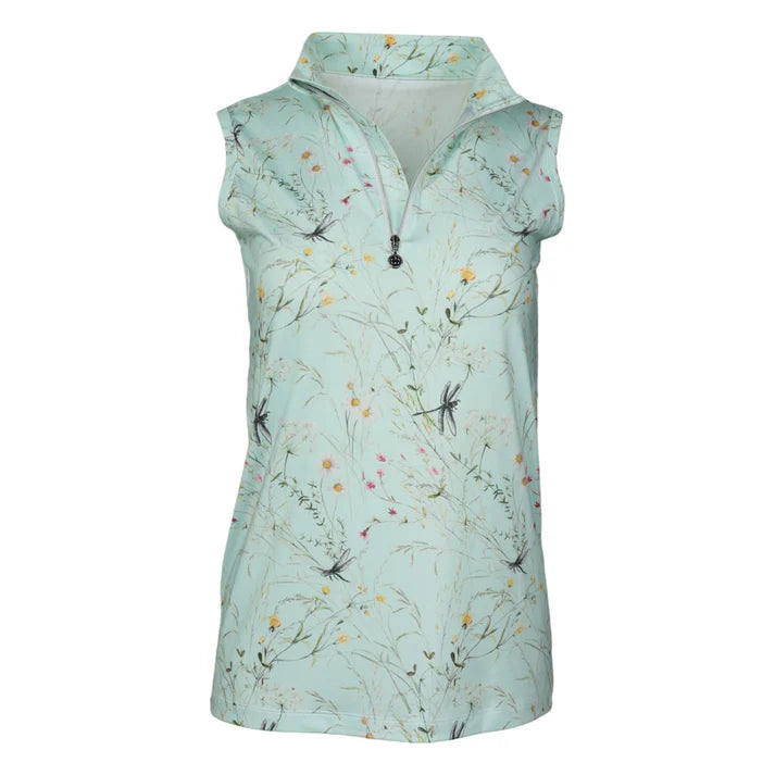 Dapplebay Dragonfly Meadow 1/4 Zip Riding Top - Sleeveless