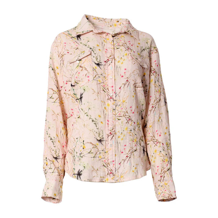 DAPPLEBAY DRAGONFLY MEADOW BREEZY BUTTON UP TOP