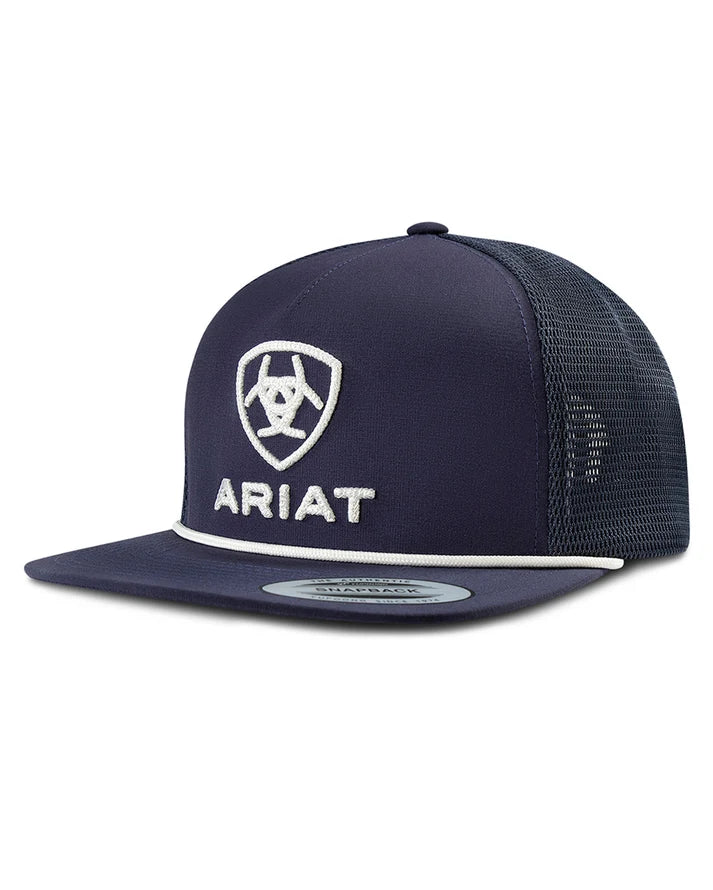 ARIAT® RAISED EMBROIDERY WITH BRIM ROPE CAP
