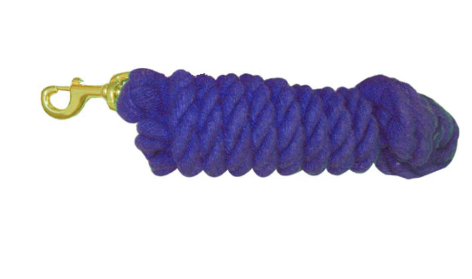 HEAVY DUTY COTTON LEAD ROPE W/ BRASS SNAP