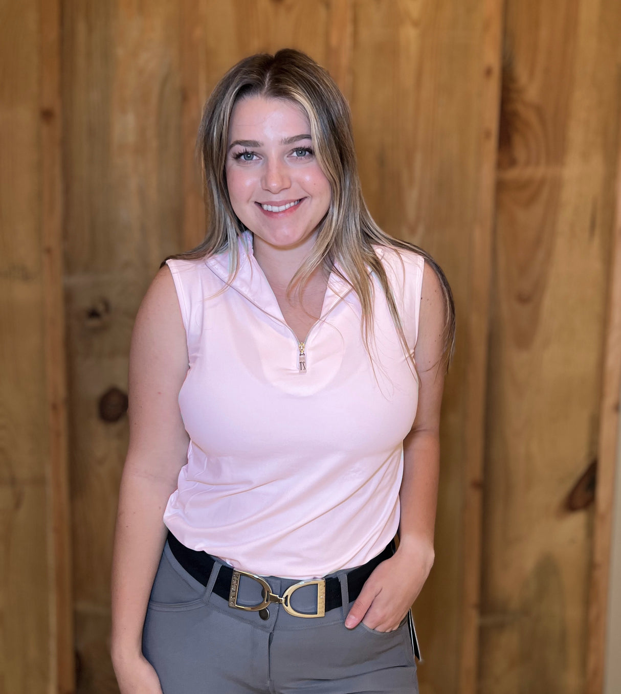 THE TAILORED SPORTSMAN ICE FIL SLEEVELESS ZIP TOP