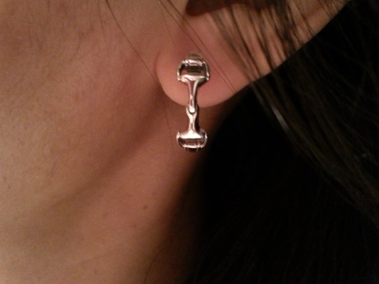 SNAFFLE BIT HOOP EARRINGS - STERLING SILVER