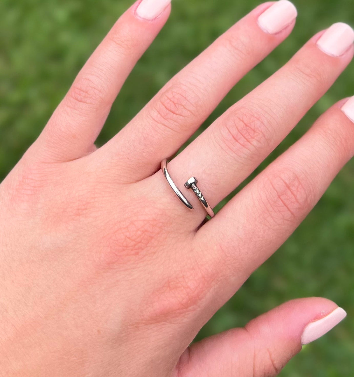STERLING SILVER NAIL RING