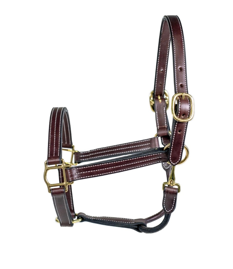 NUNN FINER TRIPLE STITCHED HALTER WITH ROLLED THROAT & SNAP