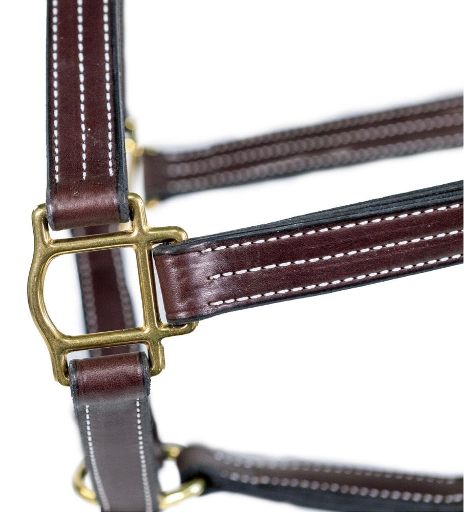 NUNN FINER TRIPLE STITCHED HALTER WITH ROLLED THROAT & SNAP