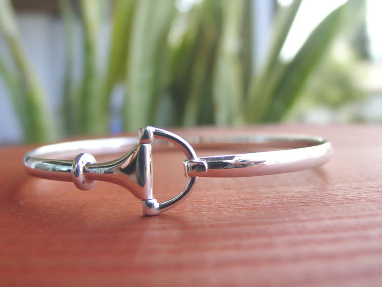 HALF BIT BANGLE BRACELET STERLING SILVER