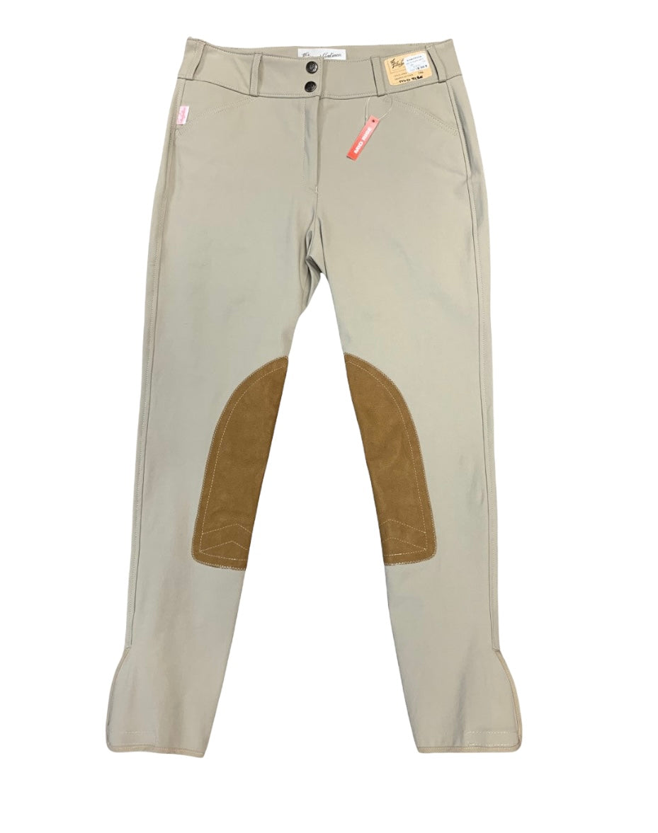 Tan-mid rise-fron zip