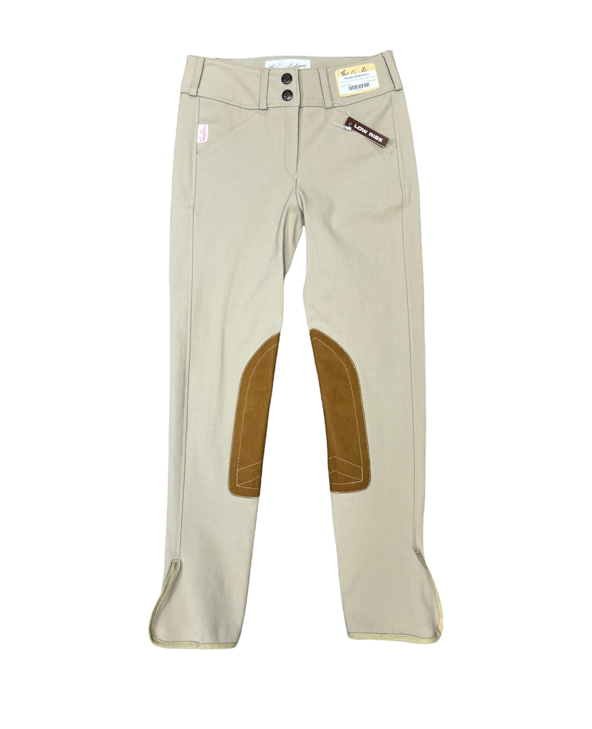 Tan-low rise-front zip