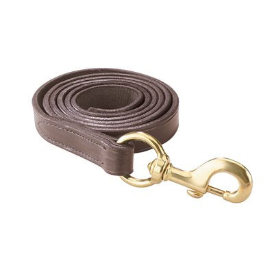 PERRI'S HAVANA LEATHER LEAD WITH BRASS SNAP