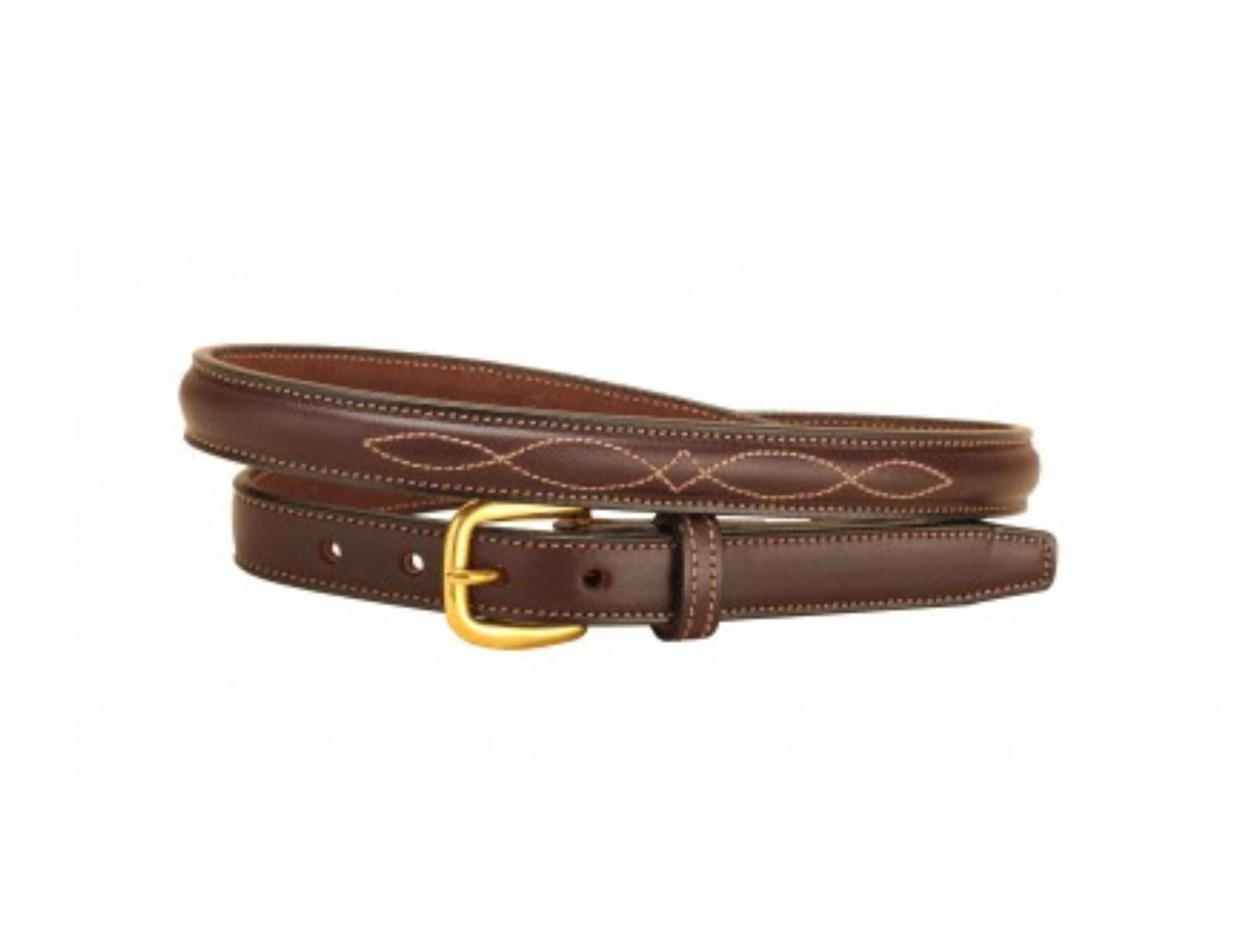 3/4” RAISED FANCY STITCH BELT - HAVANA