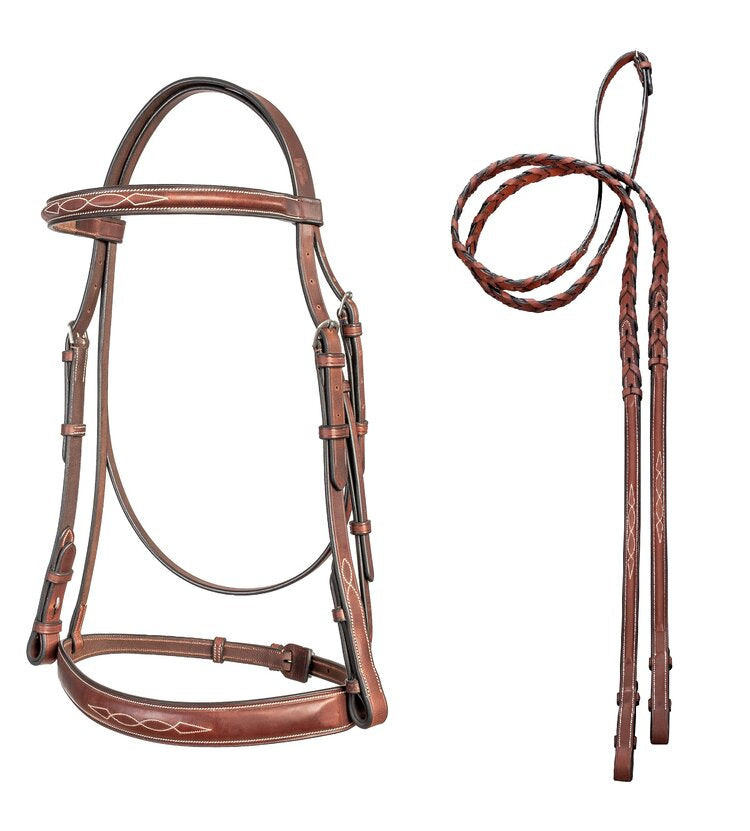 ADT TRIBUTE BRIDLE WITH RAISED FANCY LACED REINS