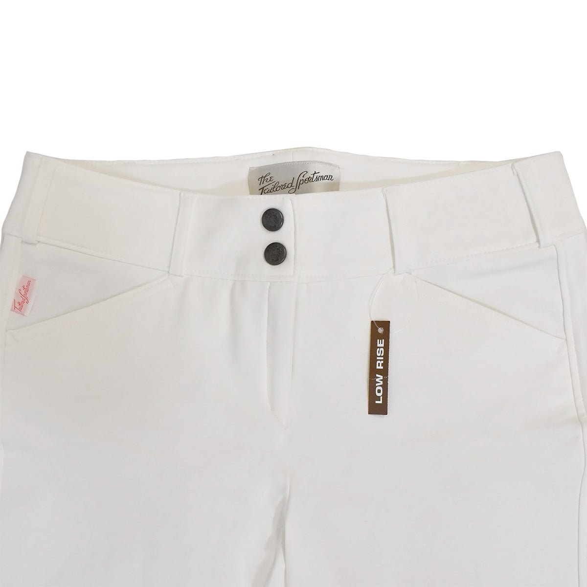 THE TAILORED SPORTSMAN LOW RISE FRONT ZIP BREECH -WHITE