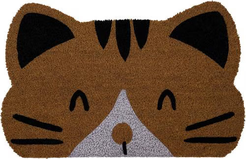 Huntley Pet Print Natural Coir Doormat-Cat
