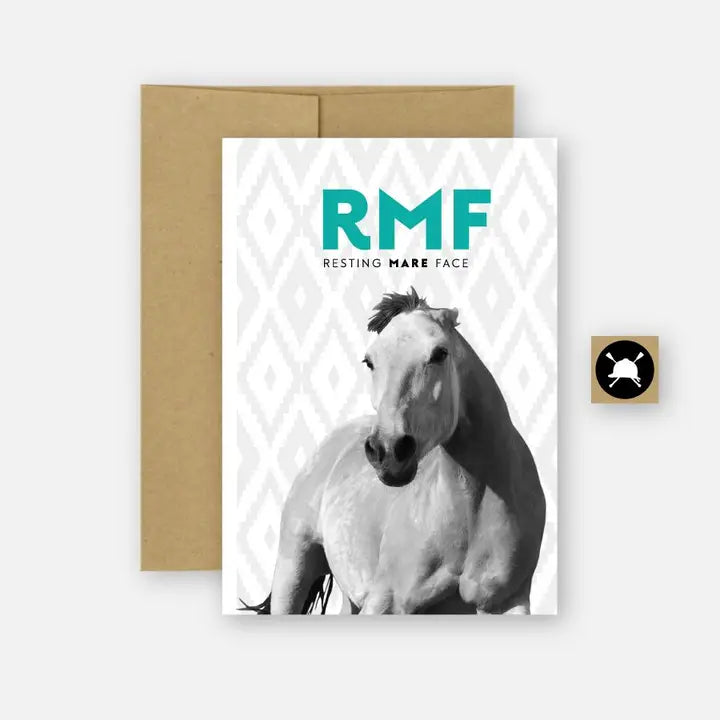 Resting Mare Face Equestrian Horse Greeting Card