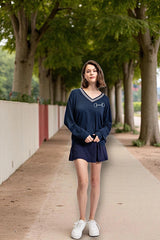 THE CHARLOTTE QUICK DRY V-NECK LS SWEATSHIRT By Equine & Design