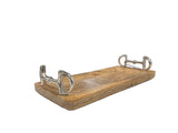 Huntley Equestrian Tray with Silver Bit Handles