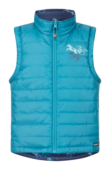 KERRITS KIDS PONY TRACKS REVERSIBLE QUILTED VEST