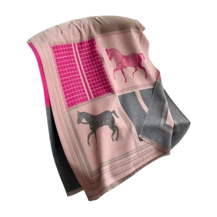 AWST INT'L BLANKET CHECK ACRYLIC CASHMERE SCARF
