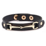 AWST INT'L VEGAN LEATHER BRACELET WITH GOLD TONE SNAFFLE BIT