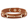 AWST INT'L VEGAN LEATHER BRACELET WITH GOLD TONE SNAFFLE BIT