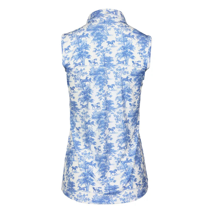 Dapplebay Equestrian Toile 1/4 Zip Light Riding Top - Sleeveless