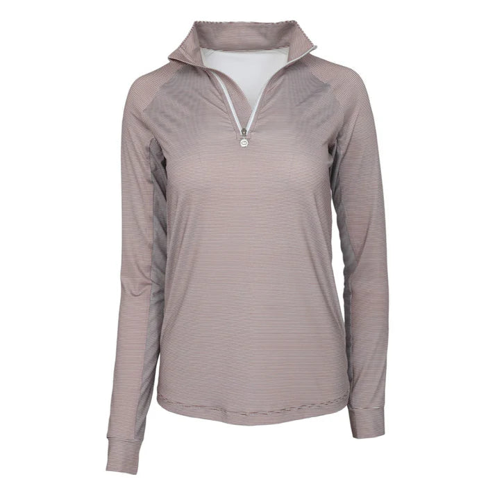 Dapplebay Stripe LS  1/4 Zip Riding Top