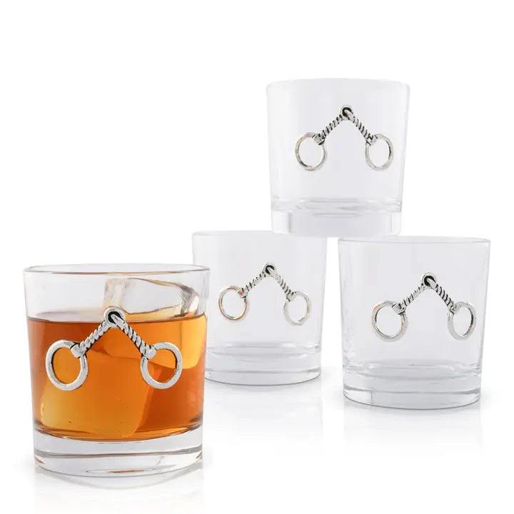 EQUESTRIAN BIT BAR GLASSES-SET OF 4