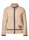 EQL BY KERRITS FULL ZIP VARSITY HORSE SWEATER