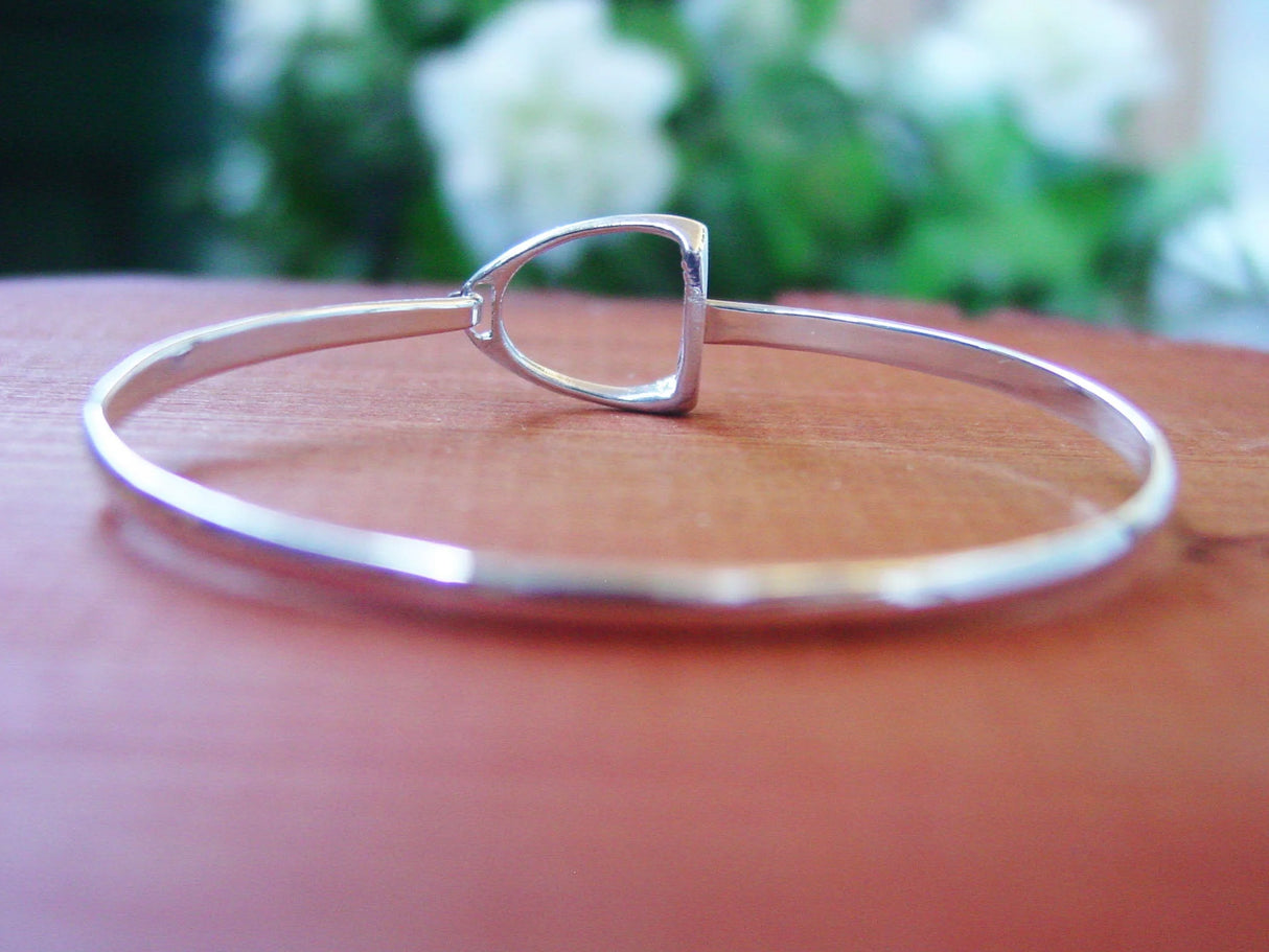 SMALL STIRRUP BANGLE BRACELET STERLING SILVER