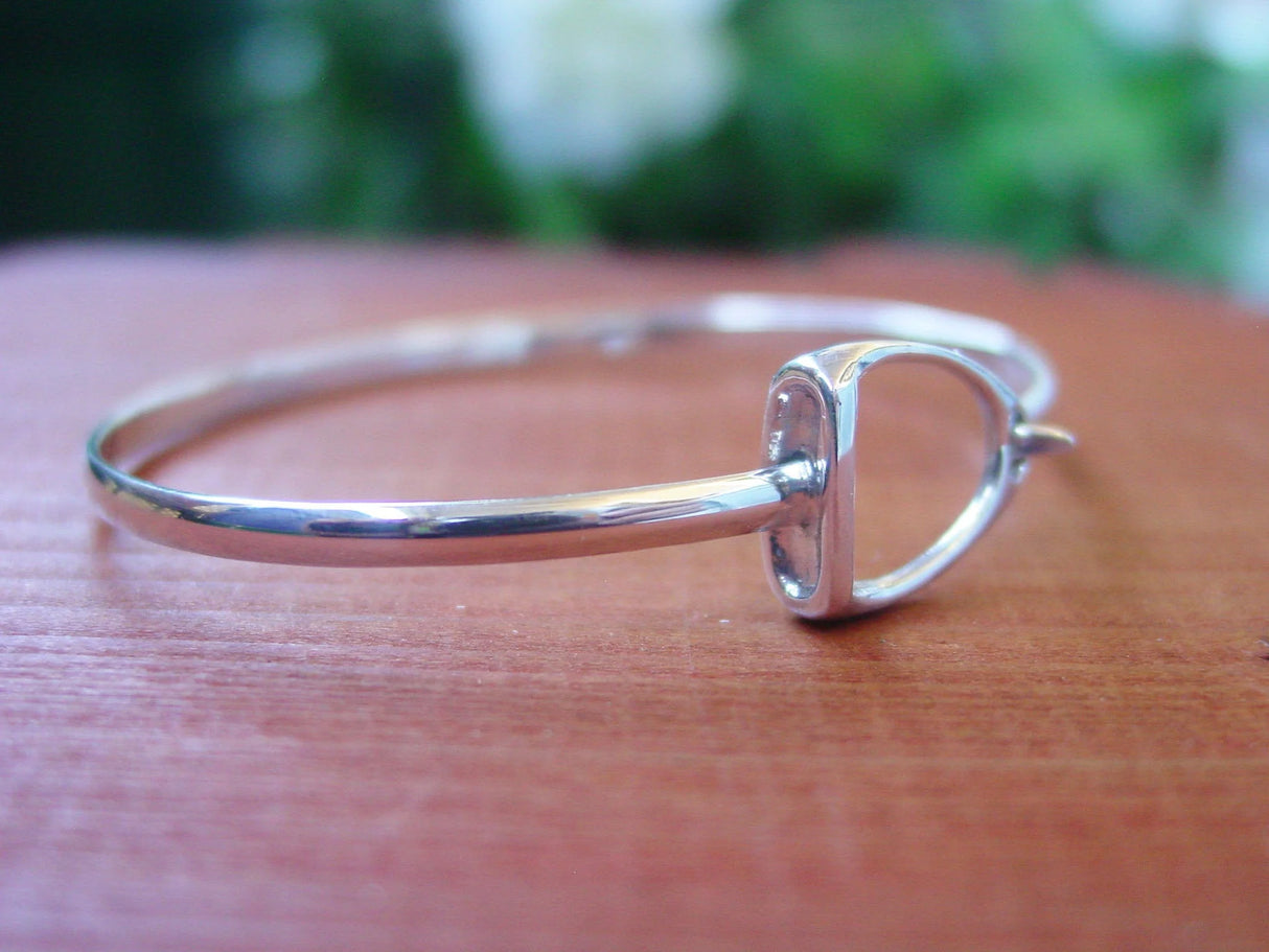 SMALL STIRRUP BANGLE BRACELET STERLING SILVER