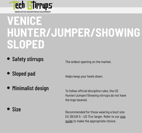 TECH STIRRUPS VENICE HUNTER JUMPER SLOPED