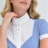 FOR HORSES GLORIA S/S SHOW SHIRT-STEEL BLUE BITS