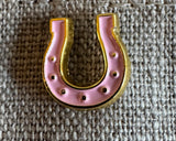 LUCKY PINK HORSESHOE PIN