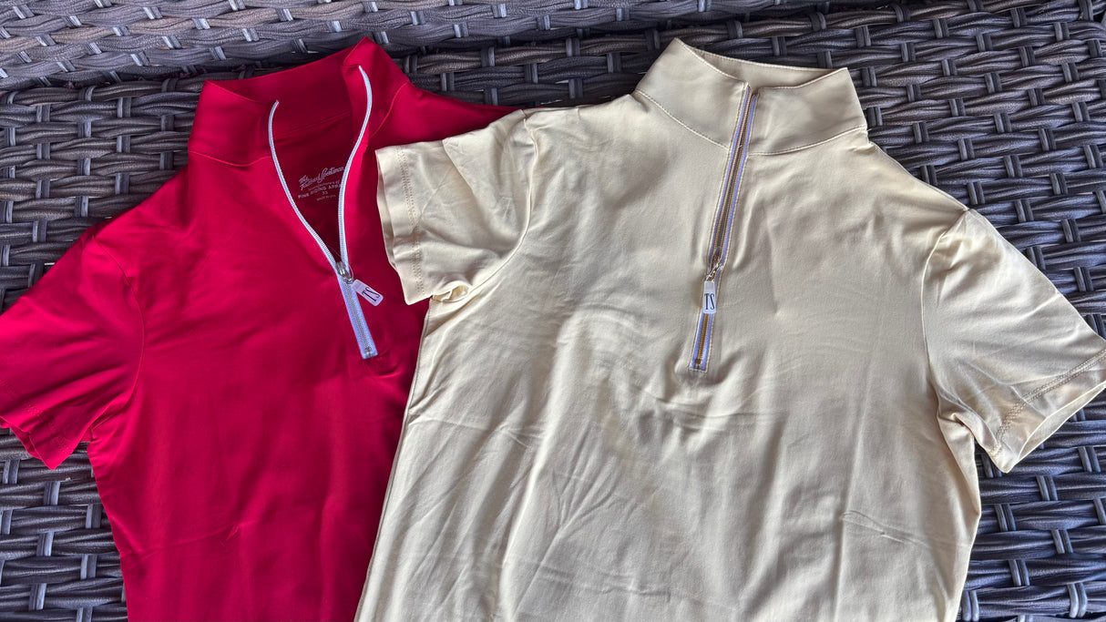 THE TAILORED SPORTSMAN ICE FIL SHORT SLEEVE ZIP TOP