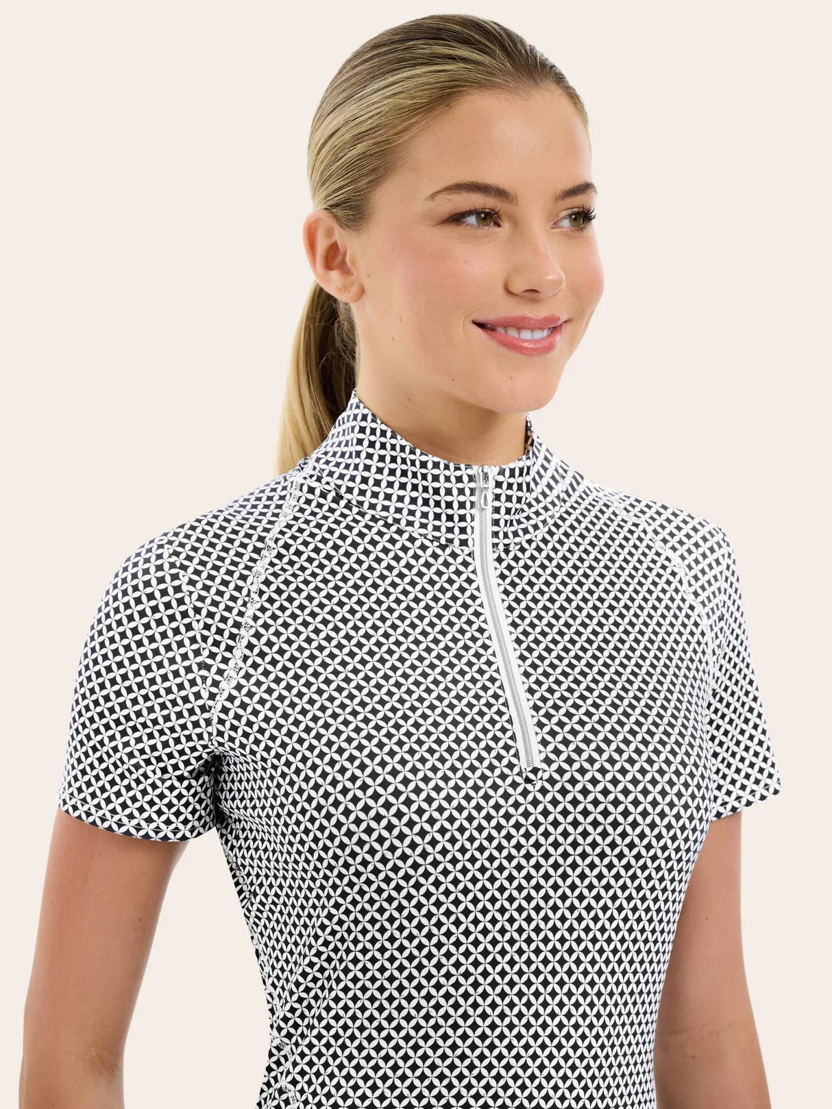 R.J. CLASSICS LUCY 1/4 ZIP SHORT SLEEVE SHIRT