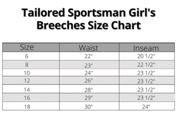 THE TAILORED SPORTSMAN GIRL’S BREECH LOW RISE FRONT ZIP - COLORS