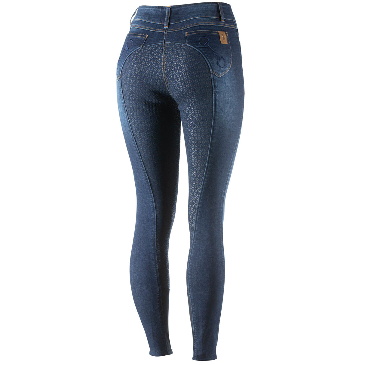 HORZE KAIA WOMEN'S HIGH WAIST DENIM SILICONE FULL SEAT BREECHES