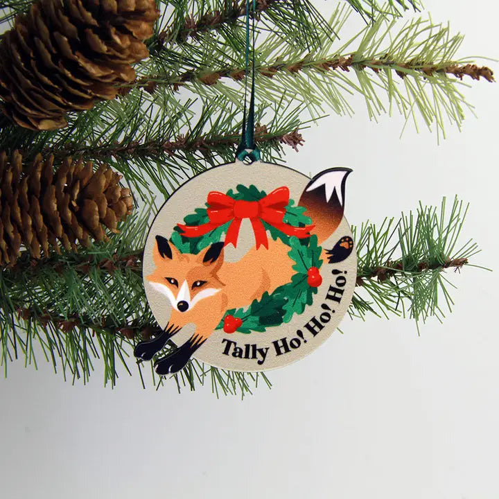 TALLY HO! HO! HO! HOLIDAY FOX ORNAMENT