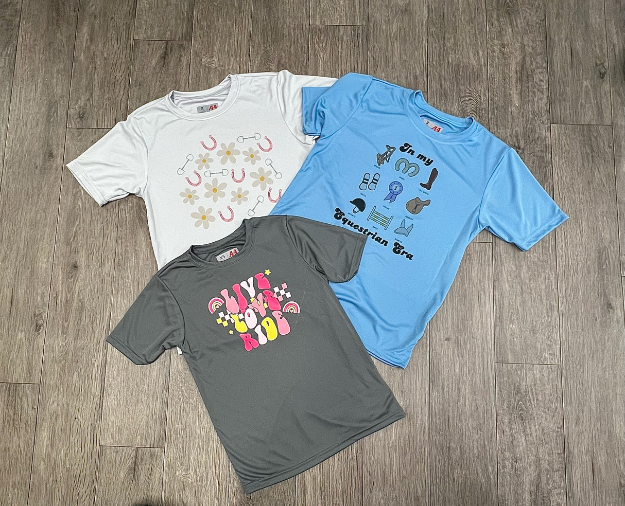 FLOWERS/BITS/HORSESHOE KIDS T-SHIRT