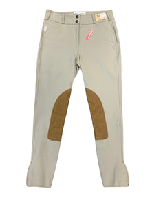 Tan-mid rise-fron zip 