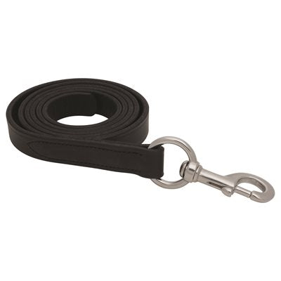 PERRI'S BLACK LEATHER LEAD WITH CHROME SNAP
