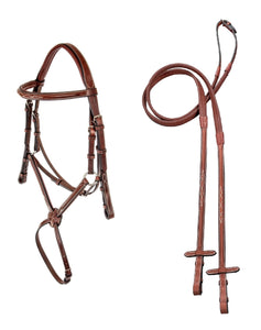 ADT IMPERIAL FIGURE 8 BRIDLE WITH RAISED FANCY RUBBER REINS