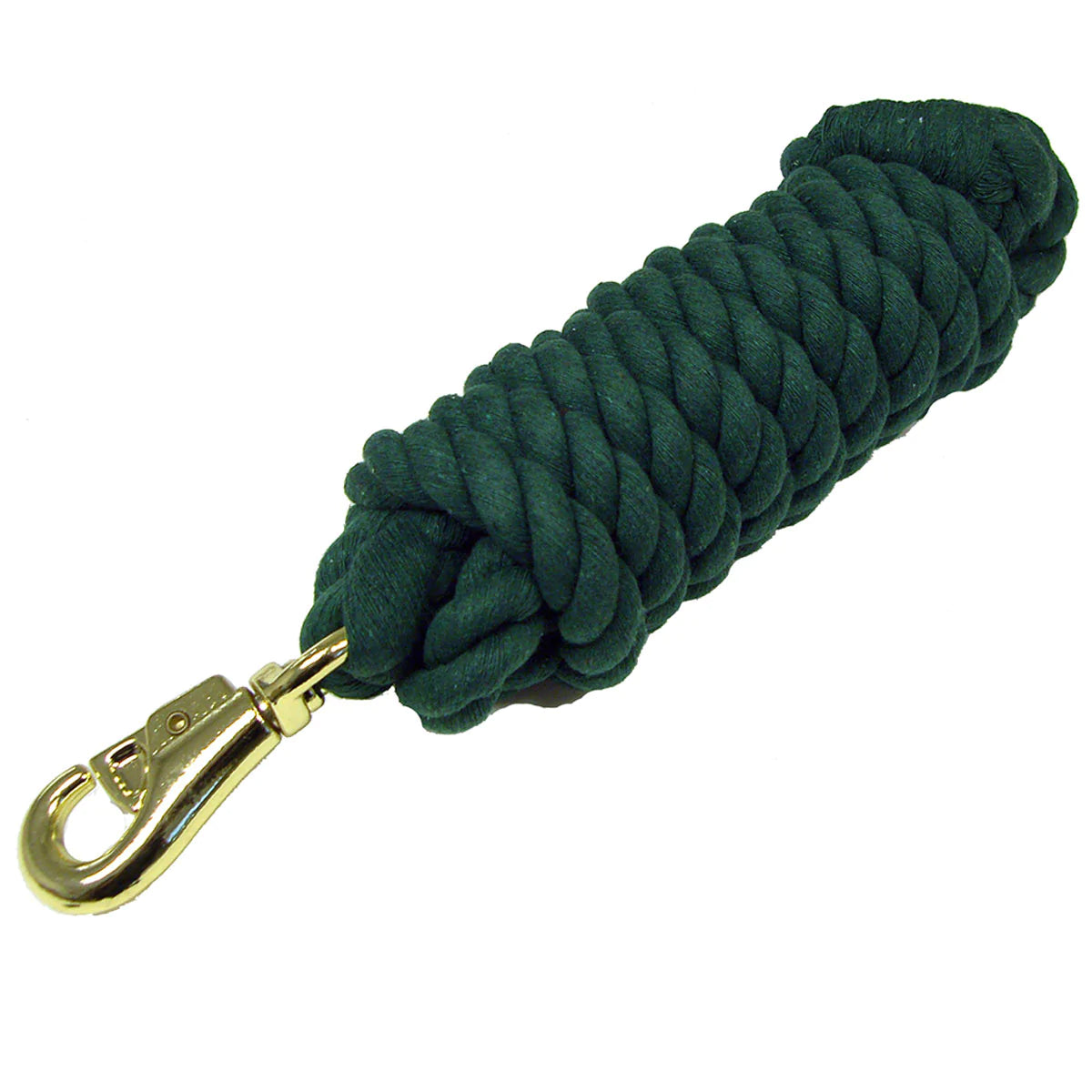HEAVY DUTY COTTON LEAD ROPE W/ BRASS PLATED BULL SNAP