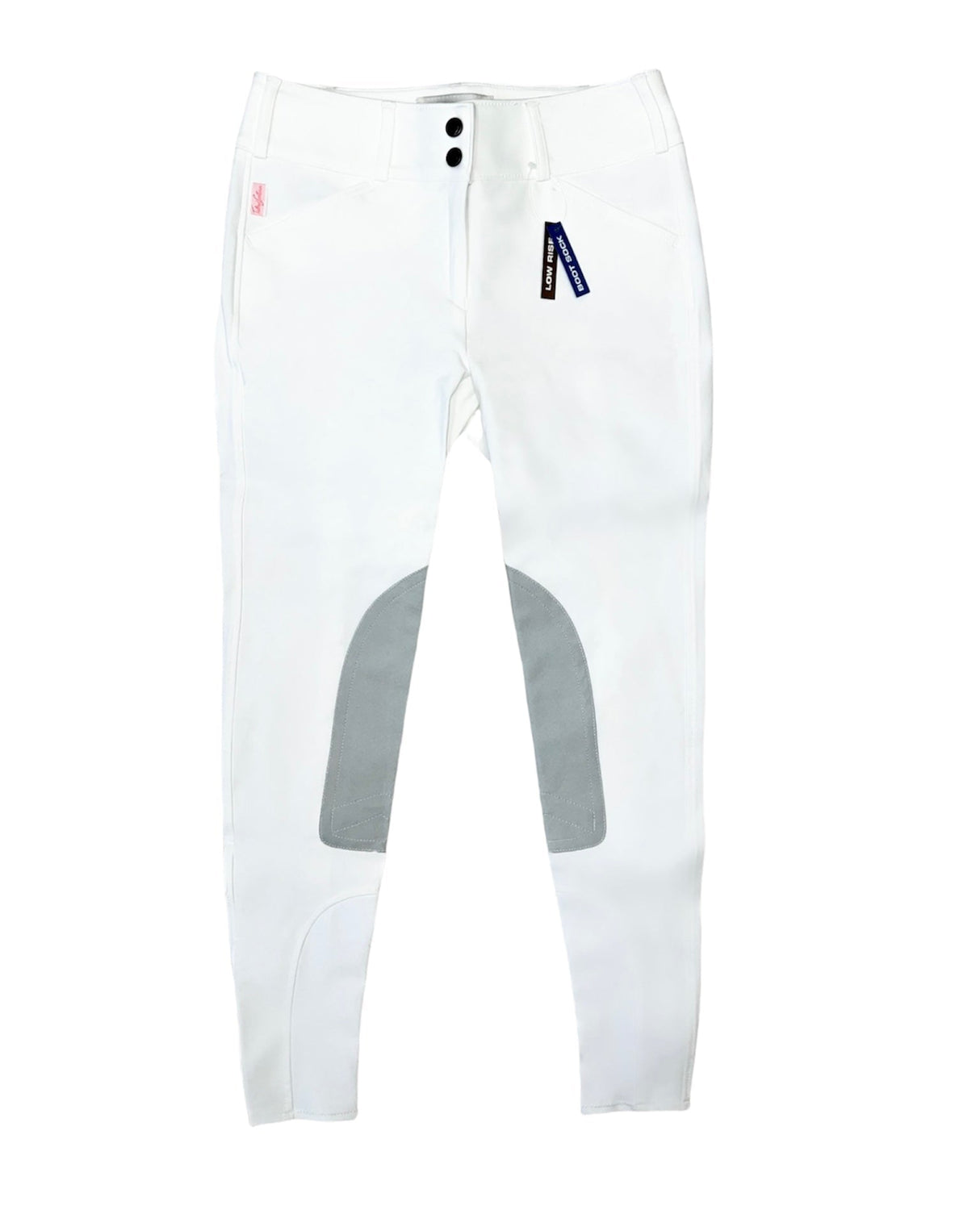 THE TAILORED SPORTSMAN LOW RISE FRONT ZIP BOOT SOCK BREECH - WHITE