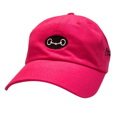 Embroidered design on front with Stirrups logo embroidered on the side 100% garment washed cotton twill Adjustable slide buckle closure Color: Fuchsia Designed and embroidered in the USA 